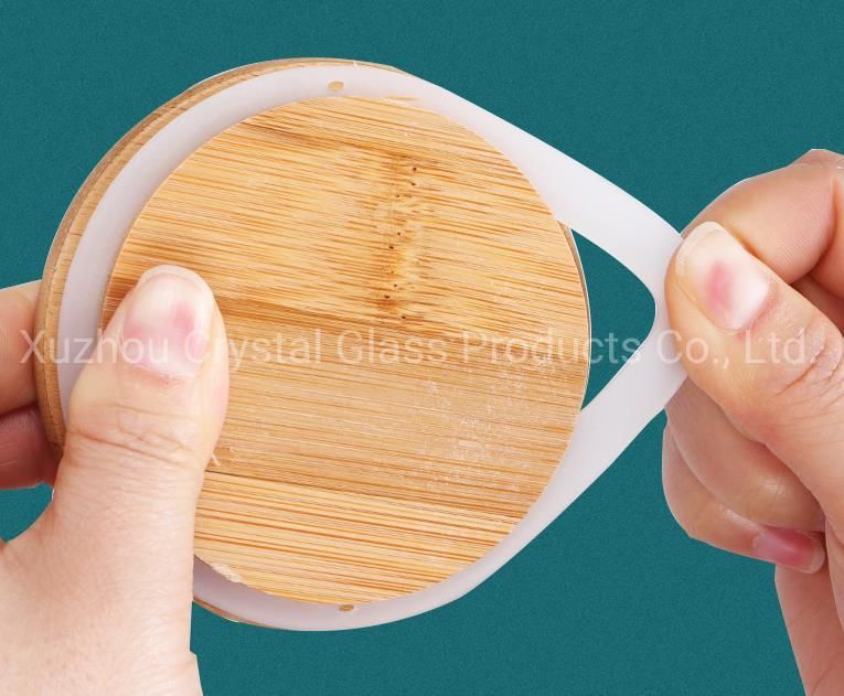 Factory Price Glass Storage Container Glass Bottle Jar with Bamboo Wood Lid