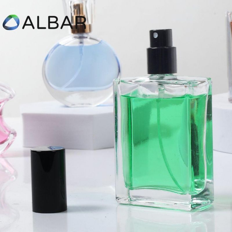 Custom Perfume Bottles Square Rectangle Round Oval Clear Black Colors with Spray Pumps