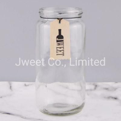 Fancy Custom 900ml Cylinder Shape Flint Glass Bottle for Liquor