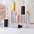 Pink Square Glossy Plastic Lip Gloss Tube Metallic Gold Lipgloss Tubes Black Top with Brush Wand