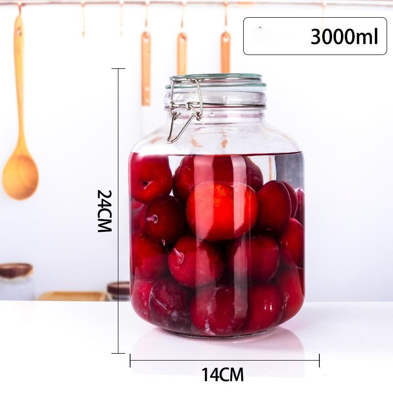 500ml 1000ml 2000ml 2500ml Square Round Glass Storage Jar with Swing Top