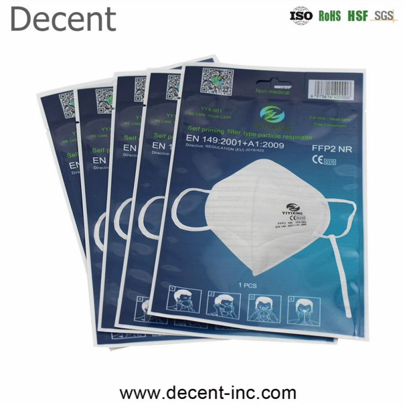 Medical Anti-Virus Face Mask Ziplock Pouch Bags Disposable Disinfectant Wipes Packaging Zipper Bag