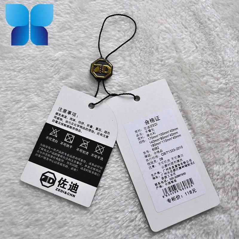 Special Papercustom Luxury Hangtag with Seal Tag for Garment Fabric