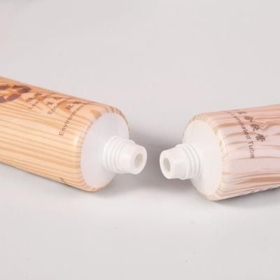 Eco-Friendly Paper Plastic Laminated Cream Tube with Wooden Cap