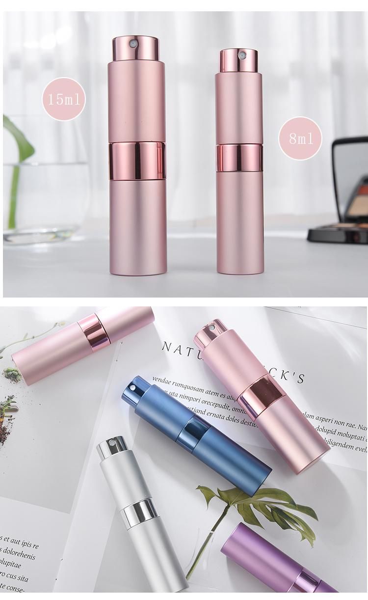 8ml Perfume Spray Bottle Refillable Twist Aluminium Atomizer