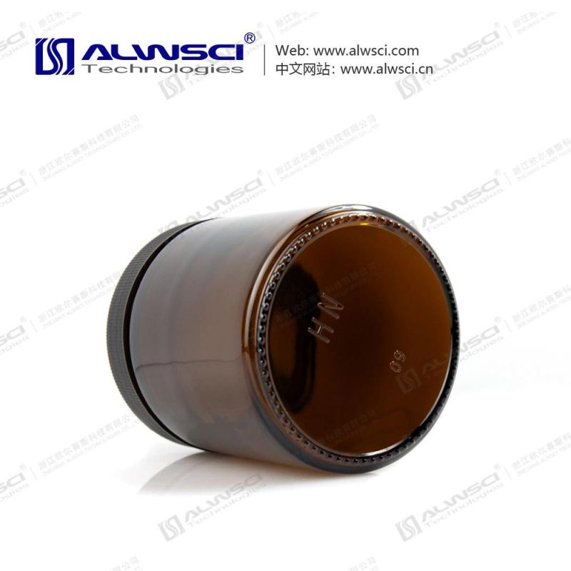 Alwsci 250ml Wide Mouth Amber Glass Soil Sampling Bottle with PP Cap and Septa