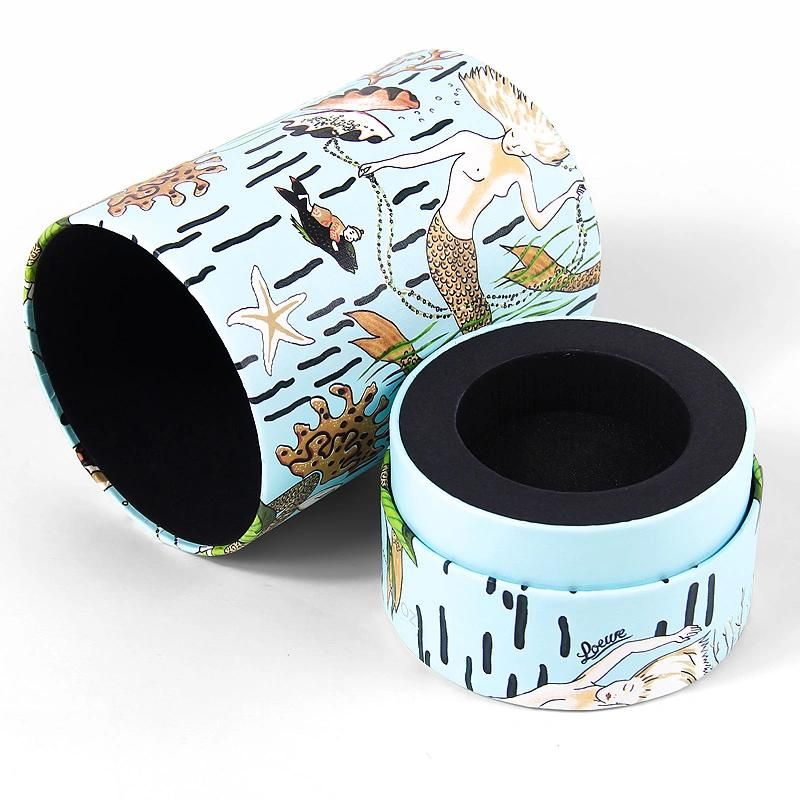 Custom Printing Cylinder Cardboard Gift Paper Tube Box Luxury Essential Oil Perfume Packaging