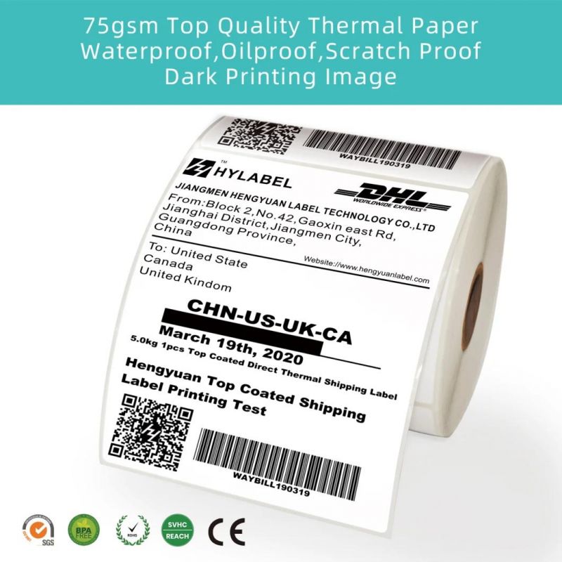 Self Adhesive 4X6 Direct Thermal Sticker Paper Thermal Transfer Printing Labels Blank Shipping Label Printer Roll