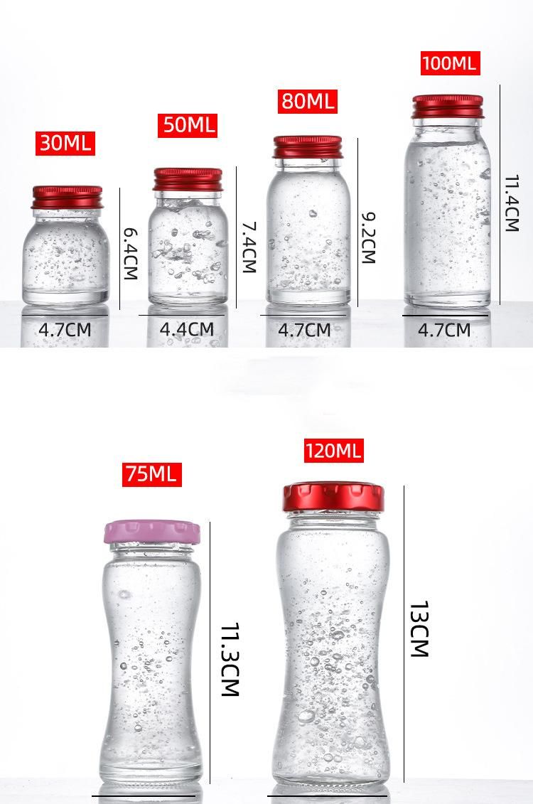 20ml 50ml 75ml Food Storage Container Bird′s Nest Honey Mini Shot Glass Mason Jar with Llid