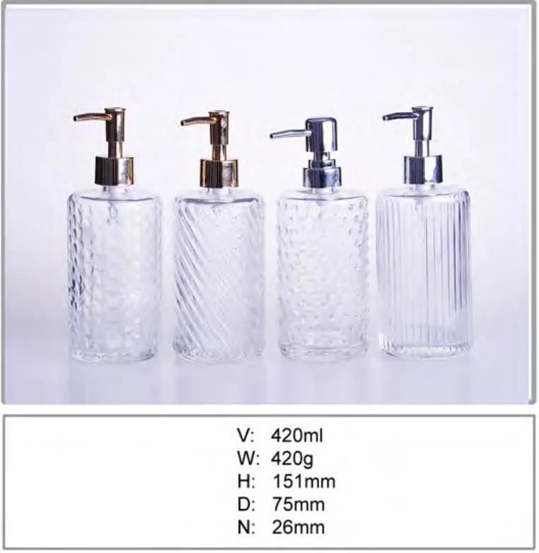 Luxury Shampoo Haircare Glass Bottle with Pump 420ml