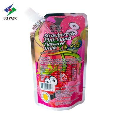 Dq Pack Custom Printed Spout Pouch Wholesale Beverage Packaging Spout Pouch Stand up Corner Spout Pouch for Juice Packaging