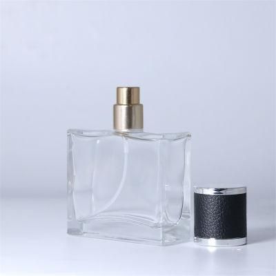 Unique Black Cap Glass Perfume Bottle with Custom Logo for Men