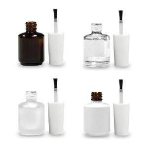 Empty Fancy Custom UV Gel Round Glass 15ml Nail Polish Bottle with Brush