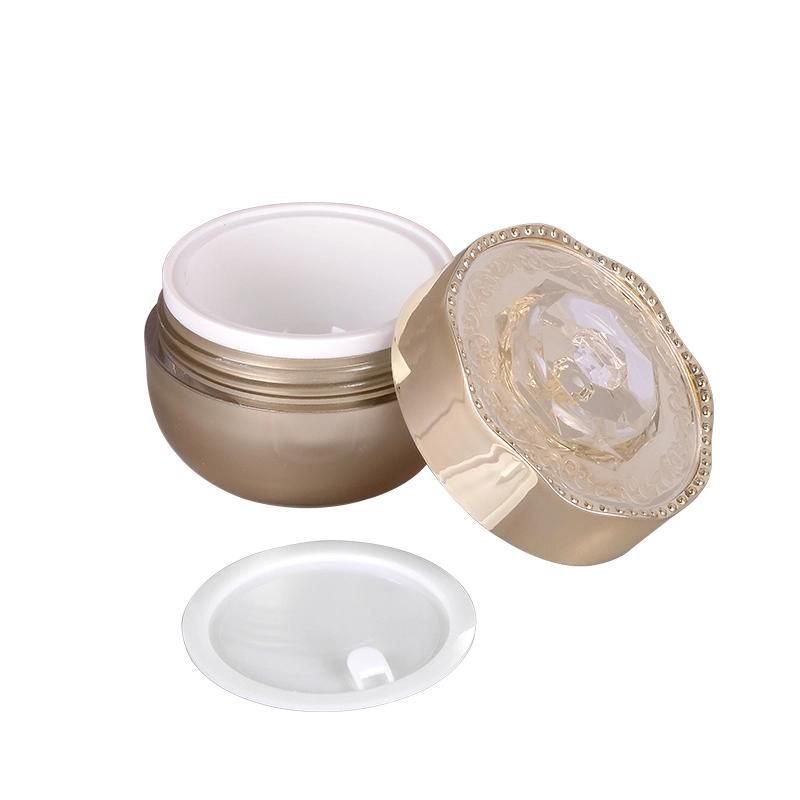 New Design 10g 15g 50g Gold Acrylic High-End Plastic Jar Cosmetic Packaging for Skin Care