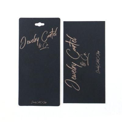 Black Card Paper Jewelry Display Card with Print Gold Foiling Logo