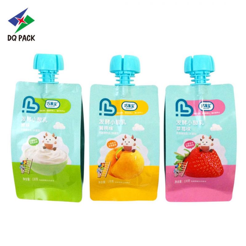 Spout Top Customized Juice Pouch Side Gusset Bag for Juice, Beverage, Puree and Jelly