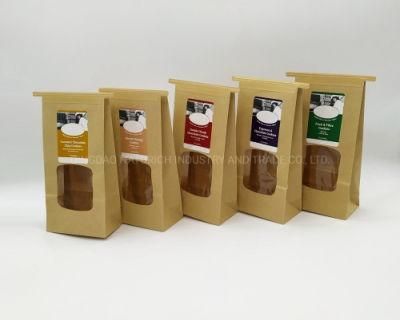 Top Bendy Bar Self Seal Kraft Paper Bag with Window