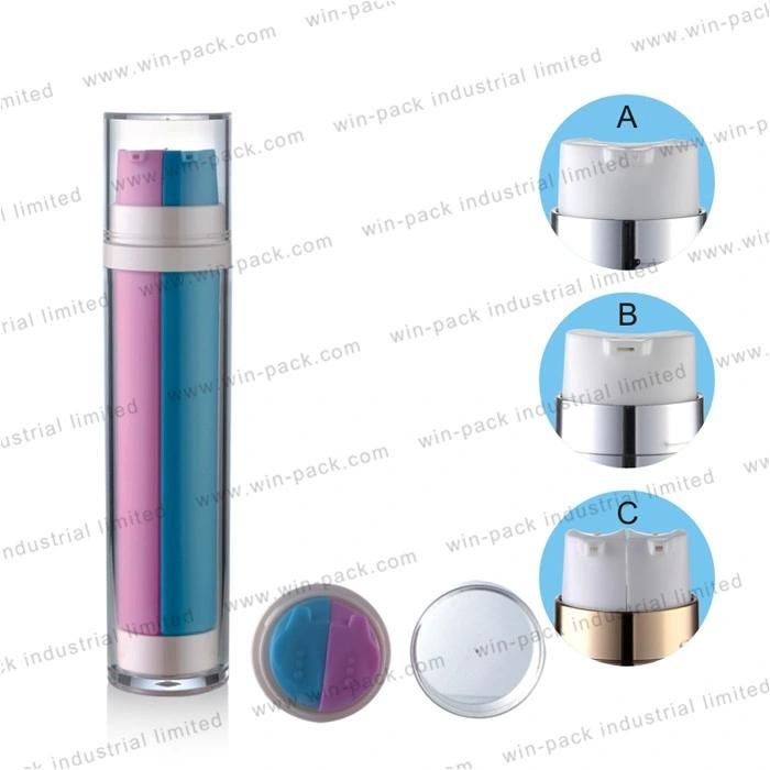 Winpack Empty Hot Selling Skincare Double Chamber Lotion Bottle for Coscustom Empty Plastic Cosmetic Double Chamber Bottle Packaging 10ml 12.5ml 20ml 30ml 50ml