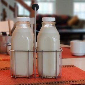 Customized 1000ml Large Glass Milk Bottles Portable Drinking Bottles with Screw Lids