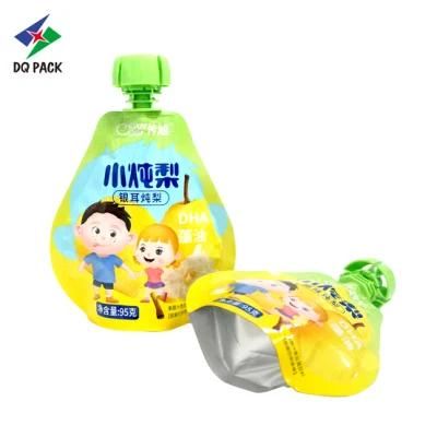 Dq Pack Reusable Liquid Squeeze Bag Special Shape Spout Pouch Baby Fruit Puree Spout Pouch