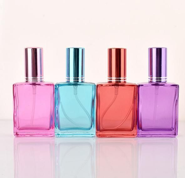 15ml Hot Sale Candy Color Square Perfume Bottle Thick Mini Fragrance Packaging Spray Bottle Refillable Glass Vials