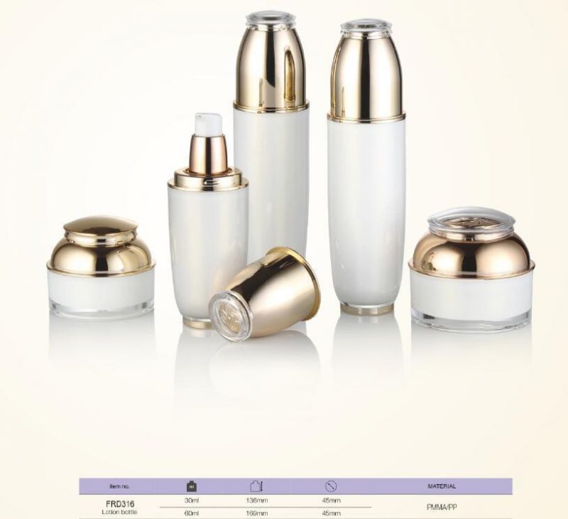 Glossy Sliver Pump Sprayer 30ml 60ml Circle Bottle Empty Plastic Perfume Lotion Bottles