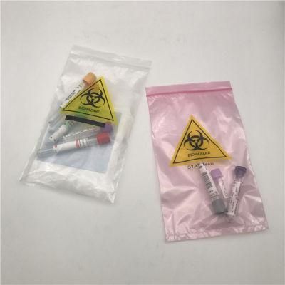 Biohazard LDPE Plastic Specimen Bag Three Layer Kangaroo Bag