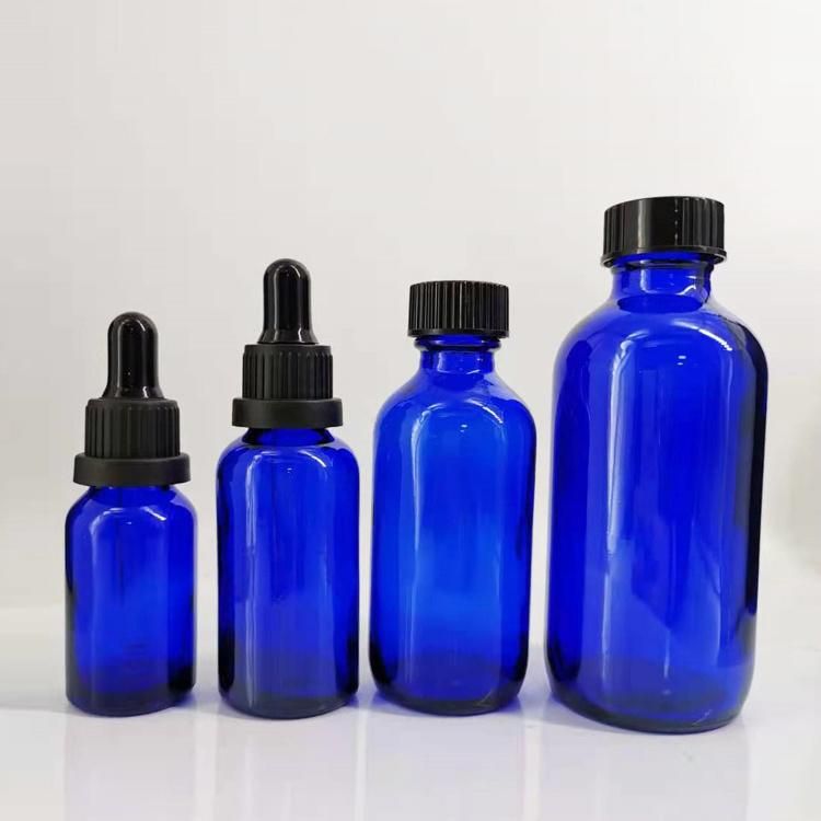 20ml 30ml Blue Glass Dropper Bottle for Essential Oil Cosmetic Packaging