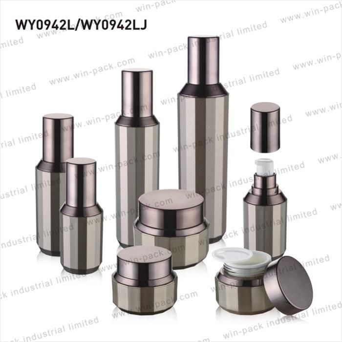 Factory Sale Cosmetic Serum Acrylic 15ml 30ml 50ml 100ml Bottle Paint Silver Color