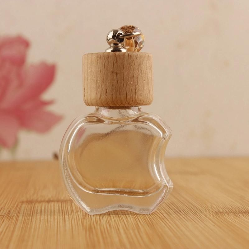 Empty 8ml 10ml Car Air Freshener Hanging Perfume Bottle Fragrance Diffuser Glass Bottle with Wooden Lid