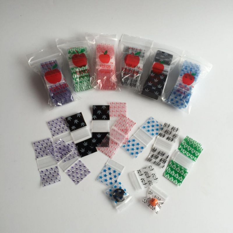 Multi-Color Multi-Pattern Plastic Mini Ziplock Apple Bag