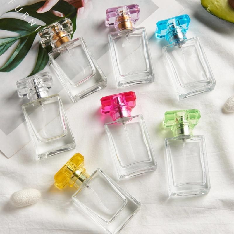 Wholesale Black Spray Bottle Empty Glass 30ml Luxury Clear Square Perfume Bottles Fragrance Bottle