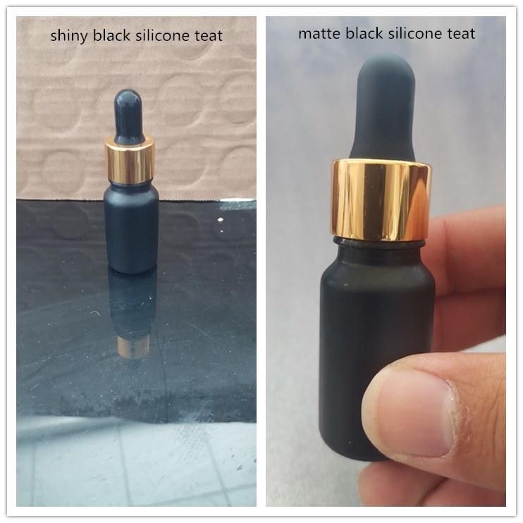 30ml Flat Shoulder Shiny Glossy Original Material Black Glass Dropper Bottle Empty Perfume Bottle Essential Oil Bottle