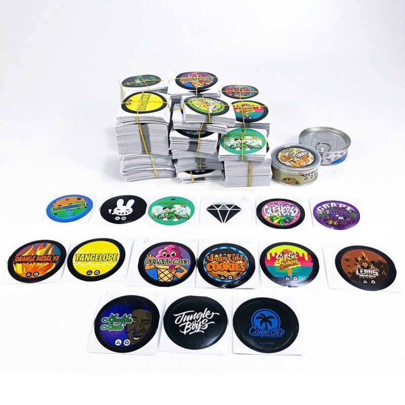 Wholesale 25 Flavors Pressitin Tin Cans 3.5g Weed Packaging Tin Can with Sticker