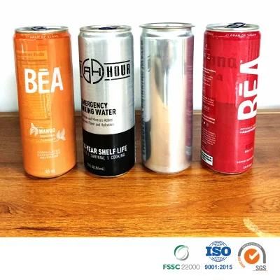 High Quality 2 Pieces Soda Epoxy or Bpani Lining Sleek 355ml Aluminum Can