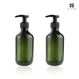 300ml Dark Green Round Plastic Bottle, Pump Lotion Bottle for Shampoo, Conditioner, Personal Care Pet Bottle