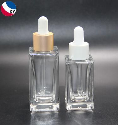 Custom Flat Shoulder Essential Oil Bottle Sqaure Glass Dropper Bottle