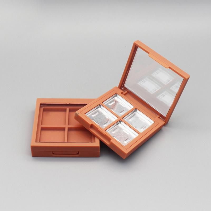 4-Color Cosmetics Manufacture Plastic Eyeshadow Palette Makeup Beauty Packaging Lotus Color Eyeshadow Case for Sale