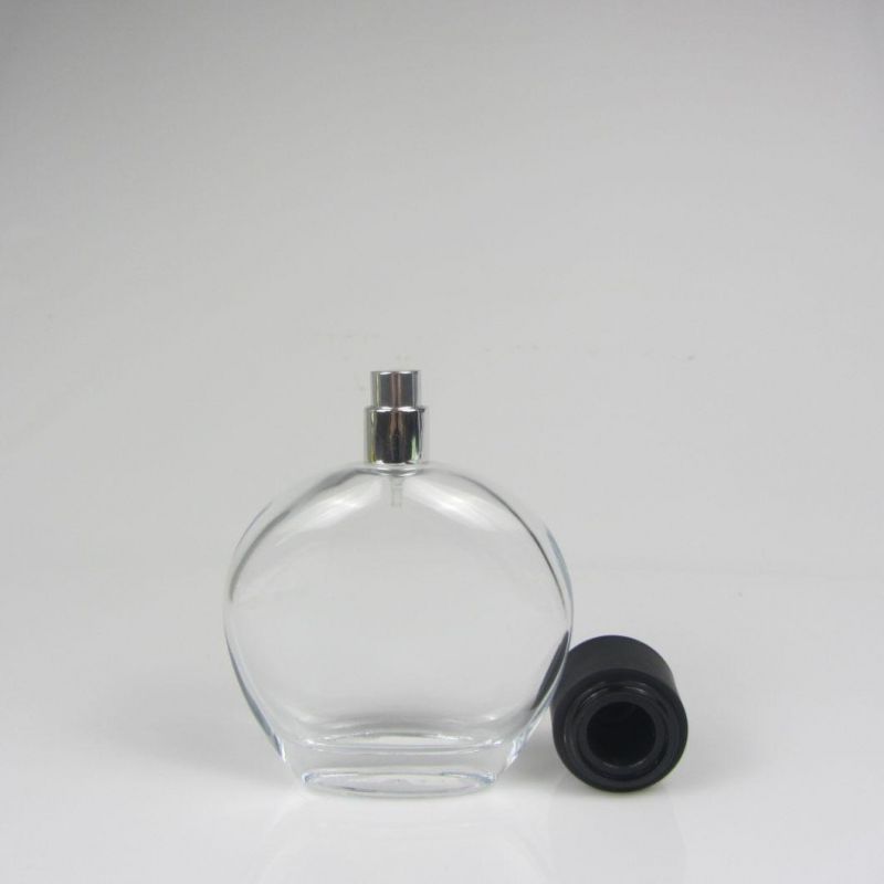 Clear Rectangle Fragrance Glass Perfume Bottles with Black Cap