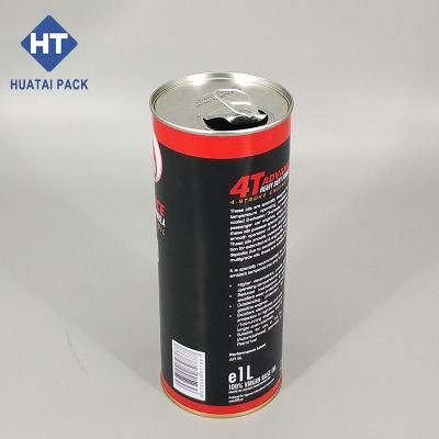 0.8L 1L Round Empty Tin Can for Motorcycle Oil Packaging