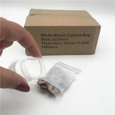 LDPE Customized Clear Write-on White Block Reclosable Writable Ziplock Bag