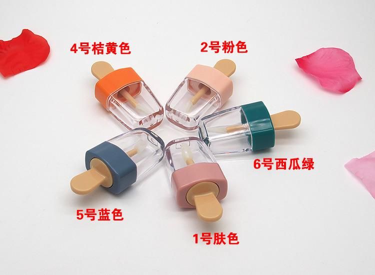 6ml Spot Five-Color Ice Cream Lip Glaze Tube Empty Tube Cute Little Ice Cream Popsicle Lip Gloss Empty Tube Dispensing Bottle