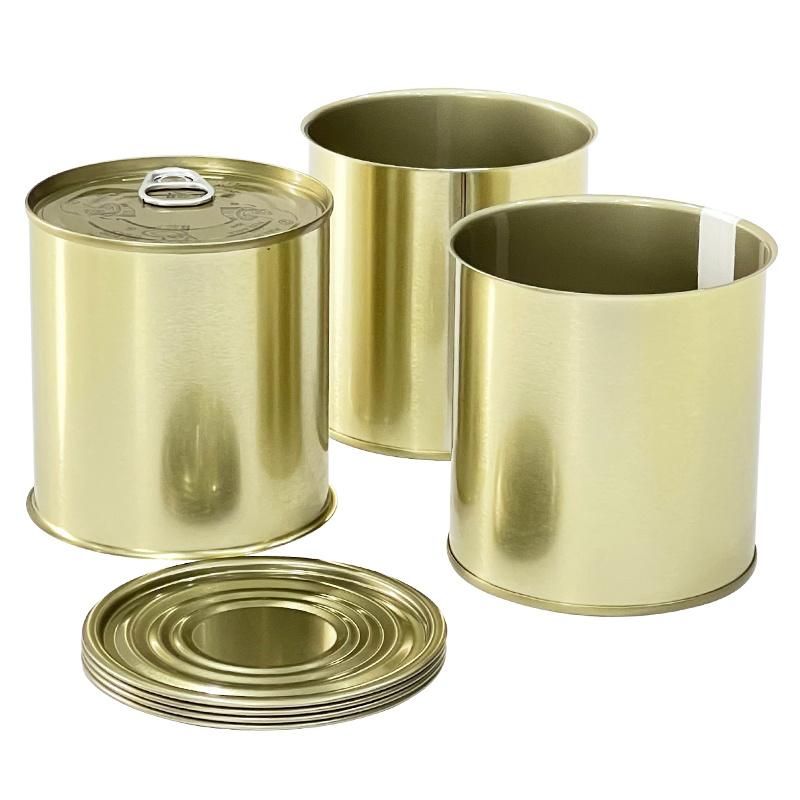 890# Hotsale Empty Golden Food Tin Can Manufacturer