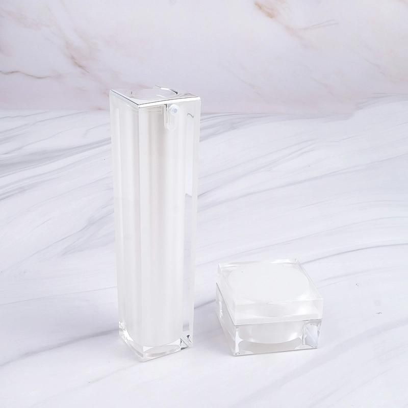 Fast Shipping 5g 10g 15g 30g 50g White Frost Square Acrylic Cosmetic Jar Container Nail Pot Acrilic