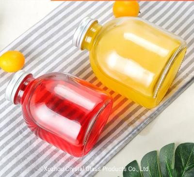 300ml 500ml Transparent Fat Glass Beverage Bottle