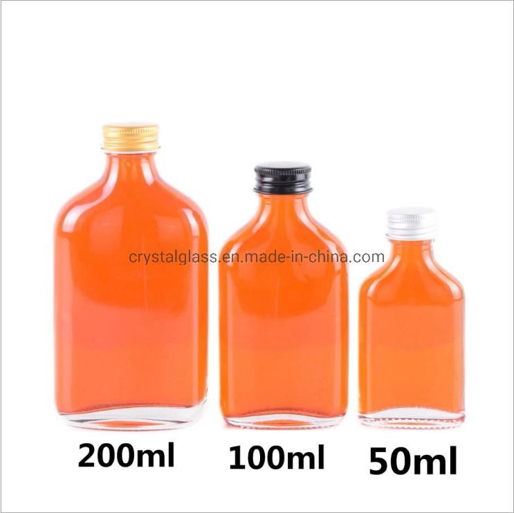 Flat Flask Beverage Juice Glass Wine Bottles Cold Coffee Glass Packing Bottle