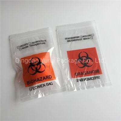 Specimen Bags Zipper Biohazard Bags Factory Custom PE Plastic Packaging Bag