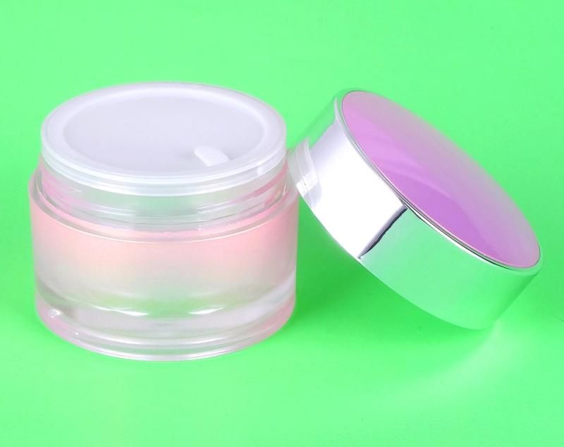 2021 Popular Unique Pink 50g Cosmetic Jar Cream Jar Plastic Jar Acrylic Jar for Cosmetic Packaging