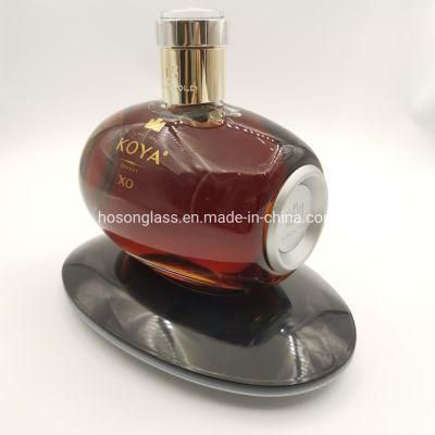 Hoson Wholesales Low temperature Decaling Barrel Shaped Glass Vodka Xo Whiskey Rum Gin Bottle
