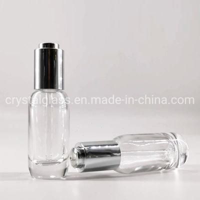 30ml Transparent Luxury Cosmetic Glass Dropper Bottle